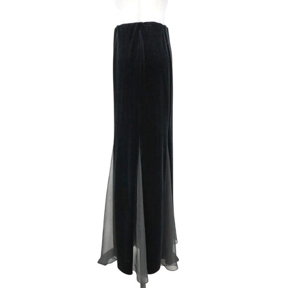 Niki Livas 2 Pc Dress Womens 4 Black Stretch Velvet Skirt and Top Elastic Waist - Picture 16 of 16